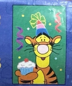 Disney NCE 1998 Winnie The Pooh Tigger Birthday cupcake Birthday Yard Flag NEW - Picture 1 of 5