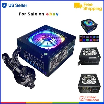 700W Gaming Power Supply RGB Fan Semi-Modular ATX PC Power Supply - Image 1 of 4