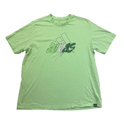 Adidas Shirt Mens XL Green Short Sleeve Crew Neck Cotton - Image 1 of 4