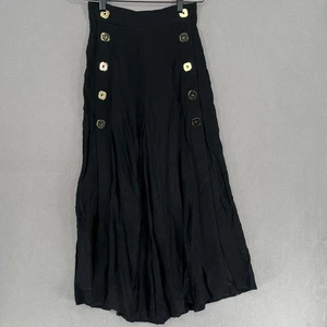 Alice McCall Pants Womens 6 Black Gold High Rise Wide Leg Baggy Embellished - Picture 1 of 14