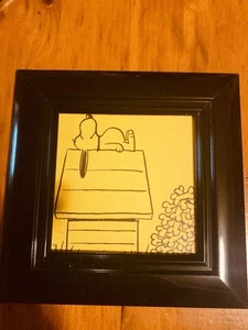 Gerahmter Druck von Snoopy aus dem 1963 Security Is A Thumb Book von Charles Schulz - Bild 1 von 2