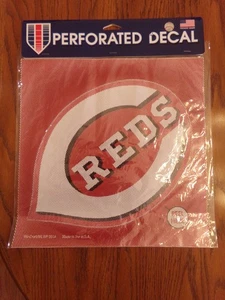 CINNCINNATI REDS Perforated See Through Window Shade Decal MLB 11” x 10” NWT $15 - Picture 1 of 7