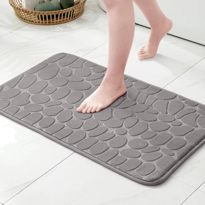 Badematte Memoryschaum, Badezimmerteppich, rutschfest, 40x60 cm, Grau, Badvor... - Bild 1 von 2