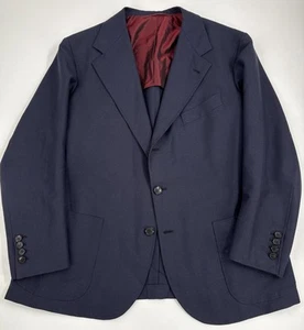 Sartoria Vestrucci Midweight Navy Blue Sport Coat Jacke Mohair? 46S - Bild 1 von 13