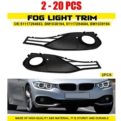 Подходит для BMW 2017-2020 440i xDrive Base 2-20X черный ободок крышки переднего бампера L+R - Изображение 1 из 4