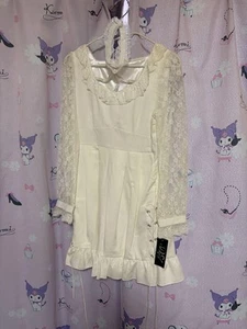 Dear My Love White Lace-Up Dress - Picture 1 of 5