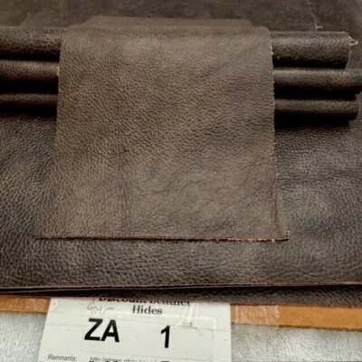 Dark Chocolate Latte Brown Cowhide Discount Leather Hides  ZA 1 - Image 1 of 4