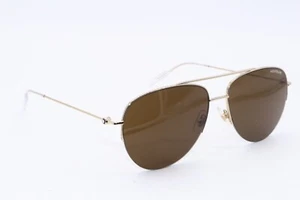 MONT BLANC MB 0074S 003 GOLD AVIATOR AUTHENTIC DESIGNER FRAMES SUNGLASSES 59-16 - Picture 1 of 4