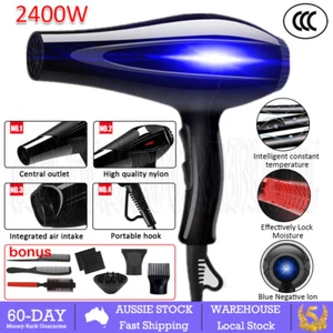 2400W Professional Salon Hair Blow Dryer Ionic Light Weight With Concentrator Oz - Picture 1 of 12