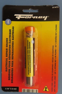 Forney Reparación Eléctrica Soldadura 1/16" Núcleo de Colofonia # 61473 NUEVO Foto 1 de 2