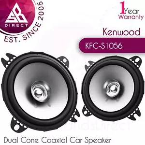Kenwood KFC-S1056 4" Dual Cone Coaxial Car Door-Shelf Speaker│220W│4Ω│Black - Picture 1 of 3