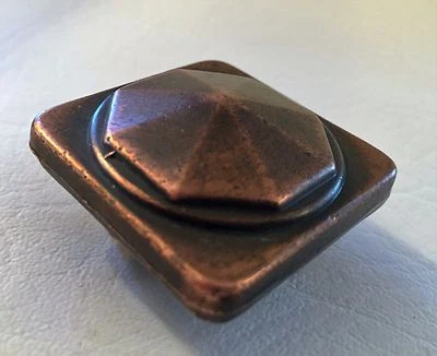 Copper Antique Hardware Mid Century Modern Cabinet Knob Arts Craft 7/8" center - Imagem 1 de 4