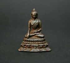 Rare Antique Thai Cast Iron Buddha Stupa Bhumisparsha Mudra Touching The Earth 