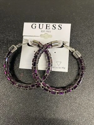 Pendientes de aro Guess púrpura Foto 1 de 3