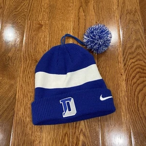 Nike Duke Blue Devils Adulto Hombre Tobogán Invierno Sombrero Gorro Gorra Azul Blanco Azul - Imagen 1 de 4