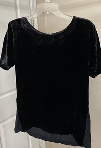 Lucky Brand Black Velour Top Size Small 1062 - Picture 1 of 5