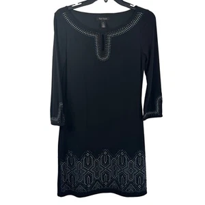 White House Black Market Stretch 3/4 Sleeve Lined Shift Dress Women's XS EUC - Picture 1 of 11