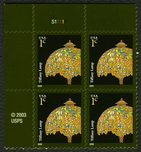 #3749A 1c Tiffany Lamp, Plate Block [S11111 UL] Mint **ANY 5=FREE SHIPPING** - Picture 1 of 1