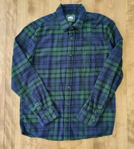Roots Canada Long Sleeve Button Down Plaid Blue Green Shirt Size M - Foto 1 di 7