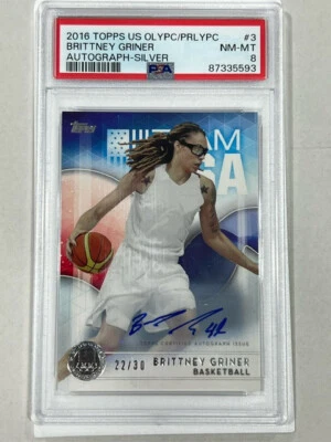 Brittney Griner - Autograph - Silver /30  - 2016 Topps US Olympics - PSA 8 - Image 1 of 2