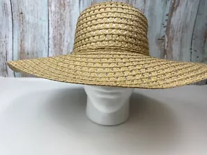 Sombrero flexible para mujer ala ancha sombrero de playa beige con corbatas de borla OSFA - nuevo - Imagen 1 de 6