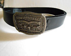 Levis Limited Edition Belt Buckle Levi Strauss Two Horse Brand & Leather Belt