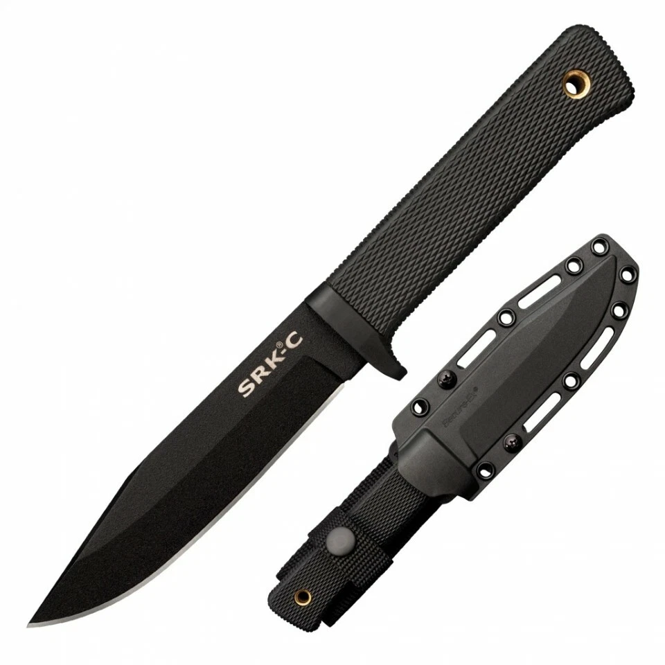 Cuchillo fijo compacto Cold Steel SRK SK-5 mango negro borde liso negro 49LCKD Foto 1 de 1