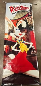 Wer gerahmte Roger Rabbit 1987 selten lebensgroß Vintage Filmplakat Videokassette - Bild 1 von 5