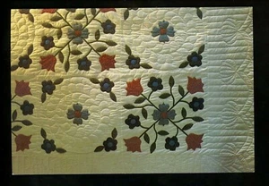 Quilt/Quilten Chrom Postkarte Lancaster, Pennsylvania PA Frühling Blumengarten - Bild 1 von 2