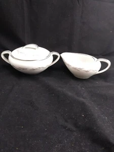 Noritake Graywood Sugar Bowl and Creamer Gray Platinum - Picture 1 of 4