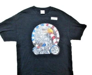 Vintage Patriotic Shirt Adult Extra Large Motorcycle Bald Eagle Biker Y2K Mens - Picture 1 of 8