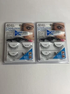 Ardell Lashes Deluxe Pack Wispies Black 110 Eyelash Adhesive Applicator Lot Of 2 - Picture 1 of 6