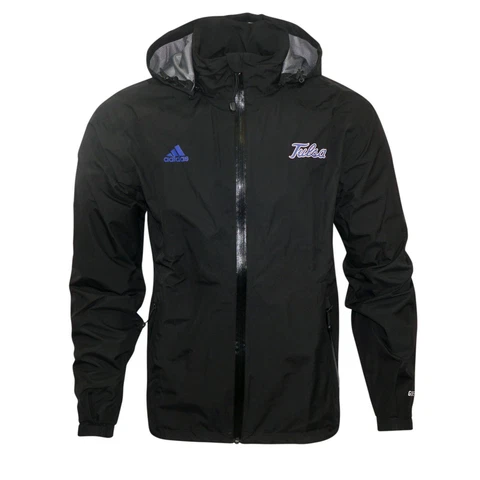 Tulsa Golden Hurricane NCAA Adidas Men's GoreTex Black Zip Rain Jacket Cover