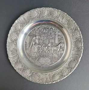 Vintage "MBF Zinn" 94% Pewter Wall Hanging Collectable Plate - L&L 11 Aug. 1950 - Picture 1 of 11