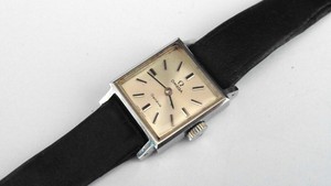 1972 LADIES STEEL SQUARE OMEGA  GENEVE EXCELLENT WITH OMEGA STRAP/BUCKLE