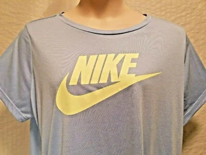 Neu Nike Dri-Fit Damen Plus 1X 2X Logo kurzärmliges blaues sportliches T-Shirt $ 40 - Bild 1 von 5
