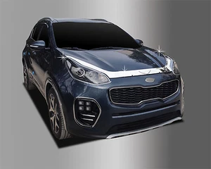 Bonnet Hood Guard Chrome Silver Deflector D973 3P EMS for KIA Sportage 2017~2020 - Picture 1 of 11