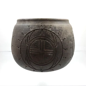 Ciotola vintage in ceramica per tartarughe di Souix Potter Robert Big Elk nativi americani - Foto 1 di 12
