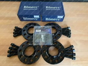 Espaciadores de rueda de aleación negra Audi A4 A5 A6 Bimecc 5x112 66,6 12 mm + 15 mm (R) - Imagen 1 de 1