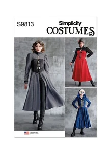 SIMPLICITY 9813 MISSES WOMENS COSTUME COATS Sewing Pattern Sizes 10-18 & 20W-28W - Picture 1 of 7