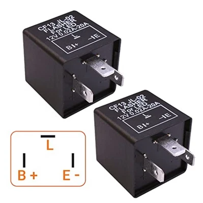 2 Packs CF-13 CF13 JL-02 EP34 3-Pin LED Electronic Flasher Relay Fixes Car  - Image 1 of 4