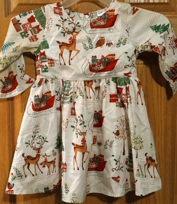 VESTIDO VINTAGE Foshan SCCQ LTD Niñas NAVIDAD Vacaciones RENO Bosque Talla 4/5! Foto 1 de 2