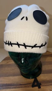NWOT DISNEY NIGHTMARE BEFORE CHRISTMAS WHITE CUFFED BEANIE WITH FACE, NEW   #4 - Picture 1 of 4