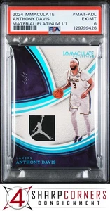 2024 IMMACULATE COLLECTION MATERIALS PLATINUM 1/1 #MAT-ADL ANTHONY DAVIS PSA 6 - Picture 1 of 4