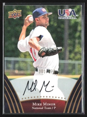 Mike Minor 2008 Upper Deck USA Gold Auto /175 #74 USA - Image 1 of 2