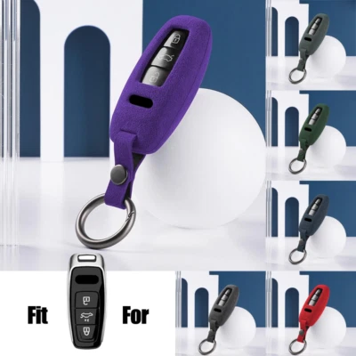 Funda de cuero gamuza para llave de coche para Audi A3 A4 A6 A7 A8 A4L A6L Q3 Q5 Quattro Foto 1 de 4