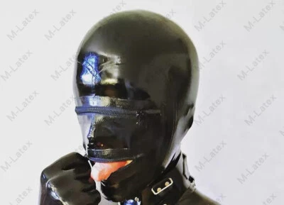 1014 Latex Rubber Gummi mouth & eyes Zippers Masks Hood customized costume 0.7mm - Image 1 of 4