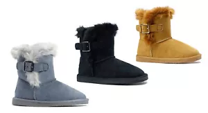 New Kids Classic Snow Boots Suede Faux Fur Fashion Buckle Boots Outdoor Shoes || - Picture 1 of 76