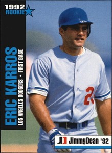 1992 Jimmy Dean Rookie Stars Baseball Card #4 Eric Karros 