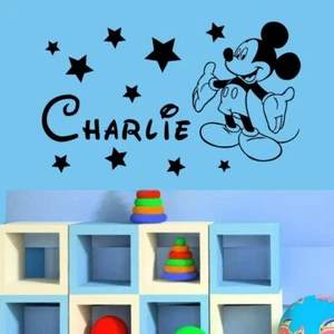 Wall Sticker Custom Baby Name Micky Mouse Vinyl Decor Kids Nursery Room Decal  - Picture 1 of 5